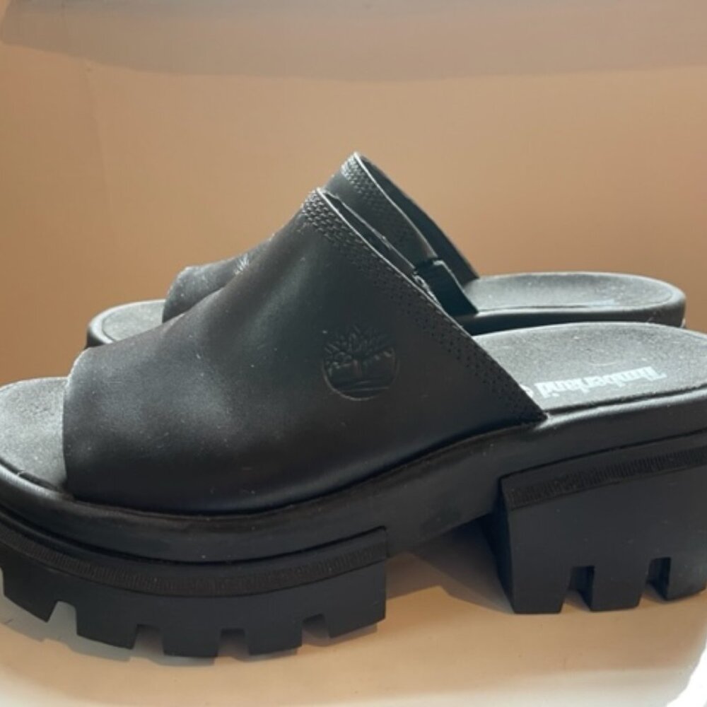 Timberland Everleigh Platform Slide Sandal - Sz 8 - Black - Women's